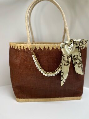 Bath & Body Works Brown and Cream Tote Bag